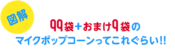 図解 99袋＋おまけ9袋のマイクポップコーンってこれぐらい！！